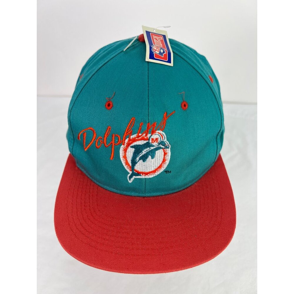 Vintage Miami Dolphins Hat Cap Snap Back Blue Adjustable Faded Y2K NOS